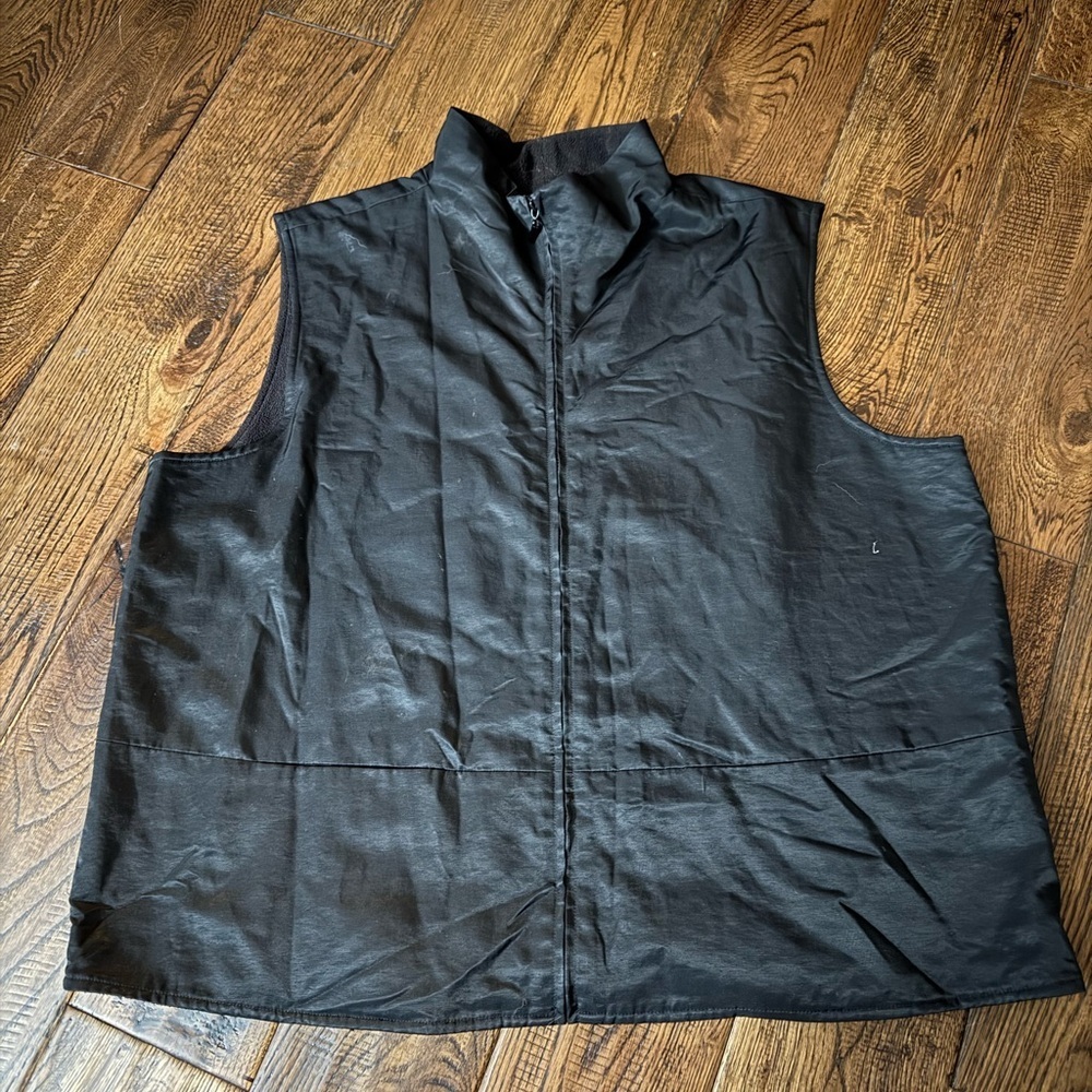 Eileen Fisher Black Fleece Lined Zip Up Vest